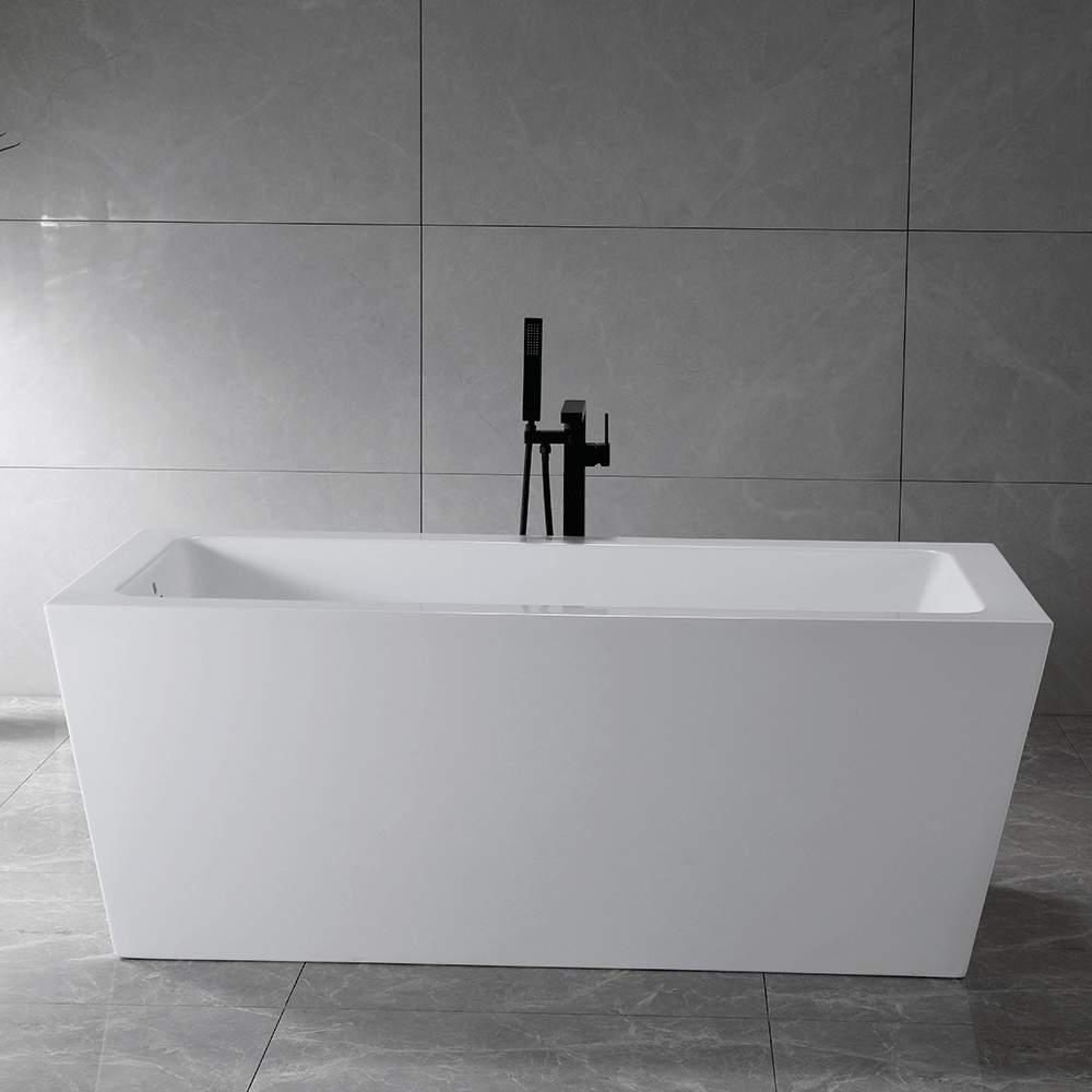 “SanSiro Asti 59AirEWH Heated Air Jetted plus Heated Water” 59 x 34 Inch End Drain Freestanding Acrylic Bathtub