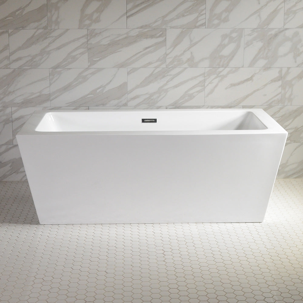 “SanSiro Asti67C” 67 x 34 inch Center Drain Foam Insulated Acrylic Freestanding Bathtub