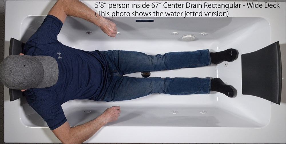 “SanSiro Asti67C” 67 x 34 inch Center Drain Foam Insulated Acrylic Freestanding Bathtub