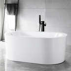 “SanSiro Augusta67CHS Hydro-Spa Whirlpool Water & Heated Air Jetted” 67"x 34" Center Drain Freestanding Tub with Zone Power Control