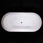 “SanSiro Augusta59CWH Spa Soaker” 59" x 34" inch Center Drain Acrylic Freestanding Tub with Water Heater