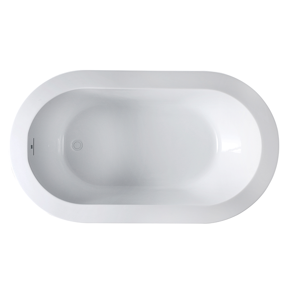 “SanSiro Augusta59E” 59 x 34 inch “Foam Insulated Cavity Walls” Acrylic Freestanding Bathtub