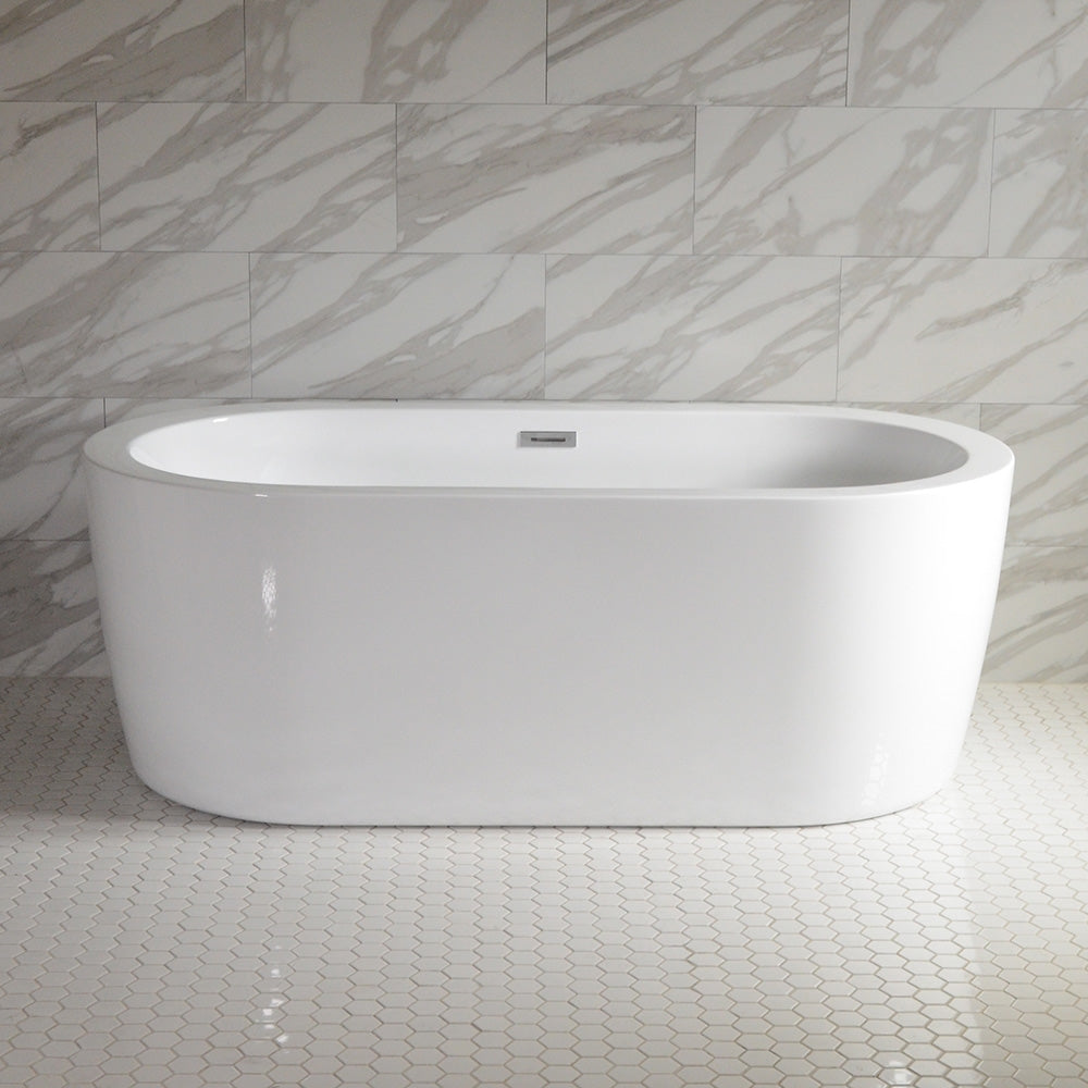 “SanSiro Augusta67C” 67 x 34 inch “Foam Insulated Cavity Walls” Acrylic Freestanding Bathtub