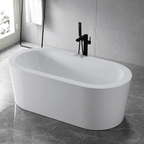 “SanSiro Augusta 67CAirSpa Heated Air Jetted plus Heated Water” 67" x 34" Center Drain Freestanding Acrylic Bathtub