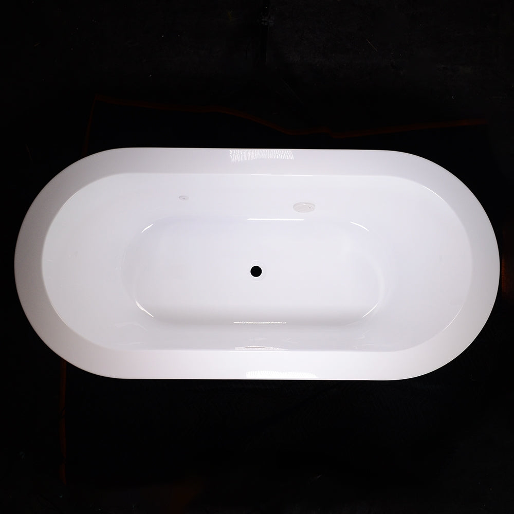 “SanSiro Spa-Soaker Augusta71CWH” 71 x 34 inch Center Drain Acrylic Freestanding Tub with Water Heater