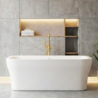 “SanSiro Eclipse67C” 67 x 35 inch “Foam Insulated Cavity Walls” Acrylic Freestanding Bathtub
