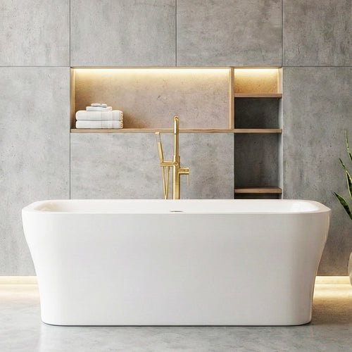 Freestanding Tub - Dense Foam Insulated Cavity Walls 67"x35" SanSiro Eclipse67C