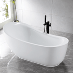 “SanSiro Feronia 71EAirSpa Heated Air Jetted plus Heated Water” 71" x 35" End Drain Freestanding Acrylic Bathtub