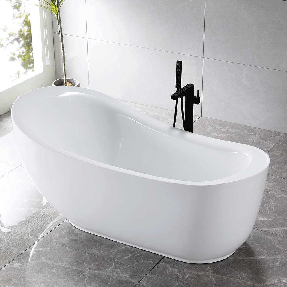 “SanSiro Feronia 71ESpa Heated Air Jetted plus Heated Water” 71 x 35 Inch End Drain Freestanding Acrylic Bathtub