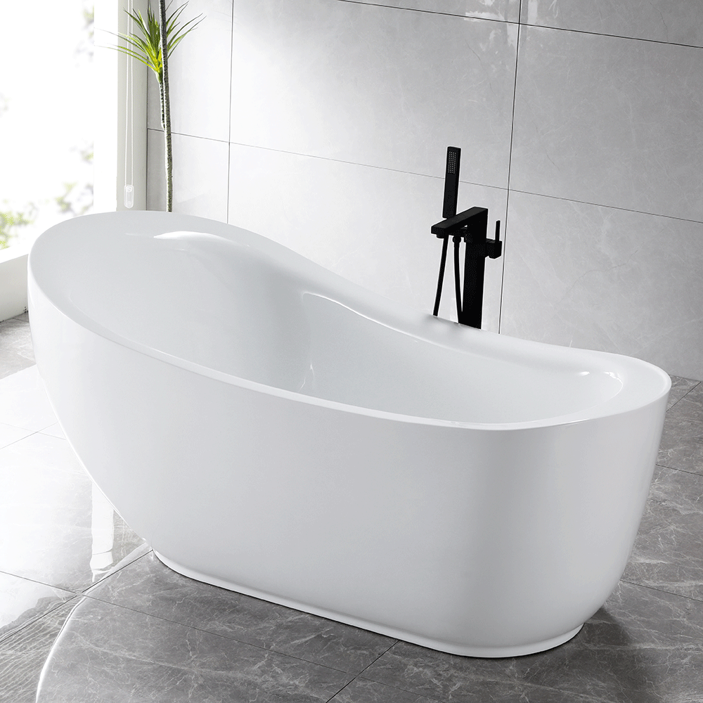 “SanSiro Feronia 71ESpa Heated Air Jetted plus Heated Water” 71 x 35 Inch End Drain Freestanding Acrylic Bathtub