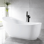 “SanSiro Feronia71E with Foam Insulated Cavity Walls” 71" x 35" Freestanding Acrylic Tub