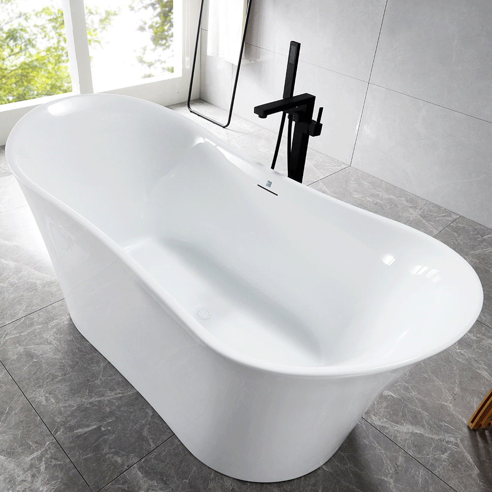 “SanSiro Luca67C” 67 x 31 inch  Acrylic Freestanding Bathtub with Foam Insulation