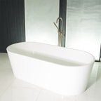 “SanSiro Napoli67CBAirSpa Heated Air Jetted plus Heated Water” 67" x 31.5" Center Back Drain Freestanding Acrylic Bathtub