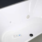 “SanSiro Napoli63CBWH Spa Soaker” 67" x 31.5" Center Back Drain Acrylic Freestanding Tub with Water Heater