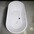 “SanSiro Napoli63CBWH Spa Soaker” 67" x 31.5" Center Back Drain Acrylic Freestanding Tub with Water Heater