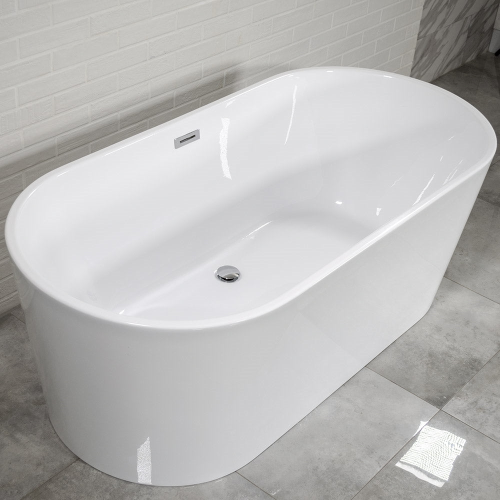 “SanSiro Napoli63CB Freestanding Tub” 63 x 30 inch Foam Insulated Cavity Walls - Acrylic