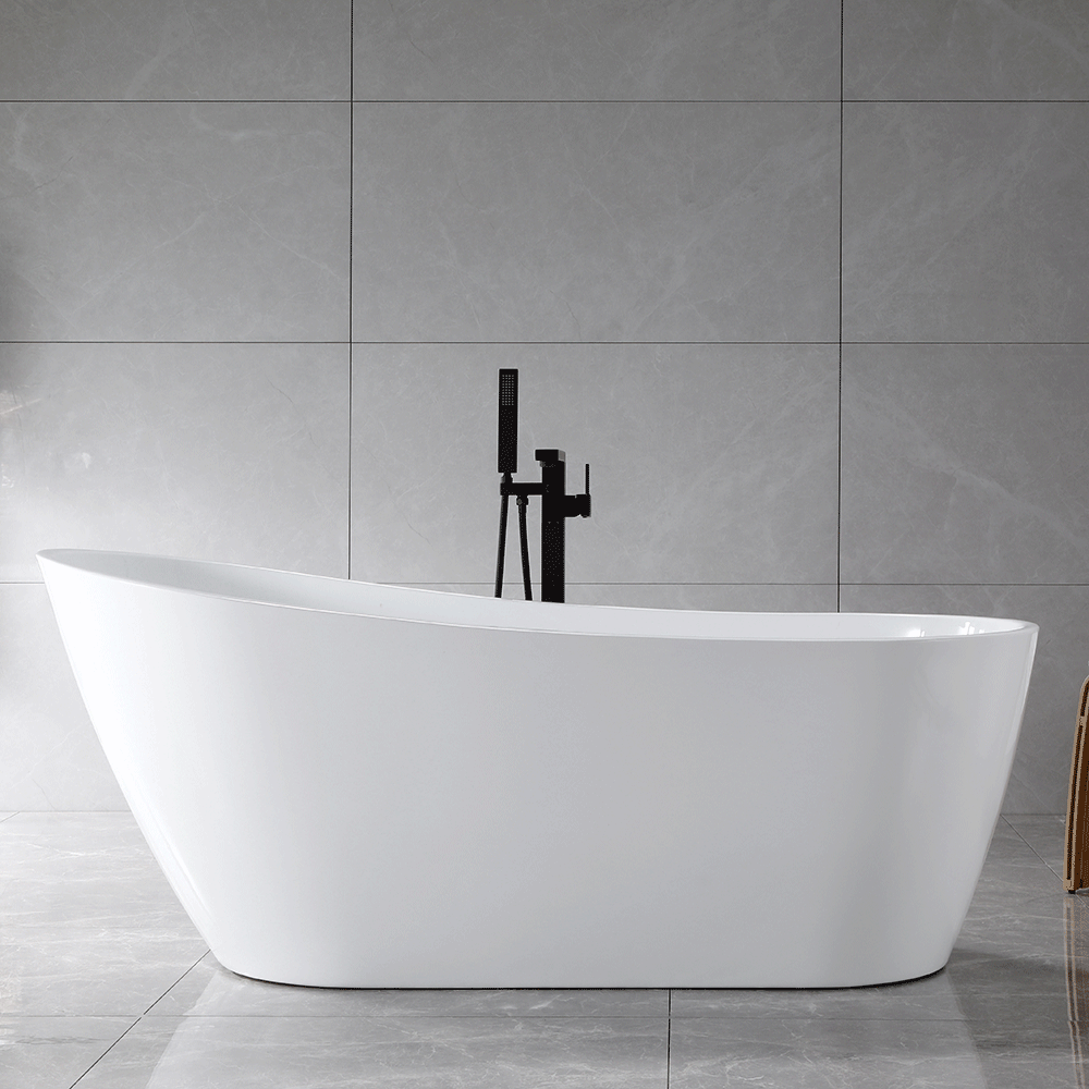 “SanSiro Roma59E” 59 x 29 inch Acrylic Freestanding Bathtub with Foam Insulation