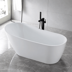 “SanSiro Roma67E” 67 x 32 inch Acrylic Freestanding Bathtub with Foam Insulation