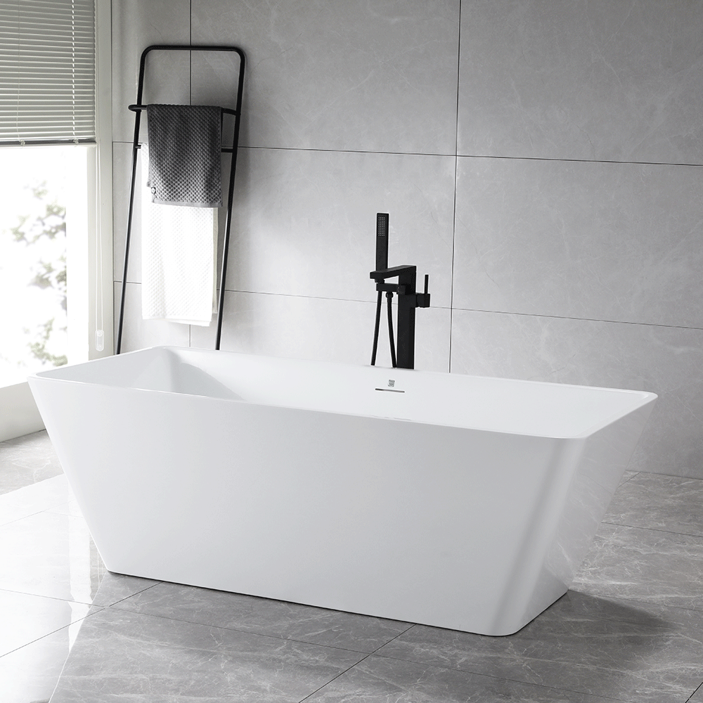 “Freestanding Tub 67 x 31 inch” SanSiro Trigoso67C  Acrylic Bathtub with Foam Insulation