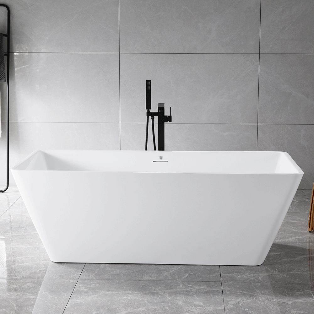 “Freestanding Tub 67 x 31 inch” SanSiro Trigoso67C  Acrylic Bathtub with Foam Insulation