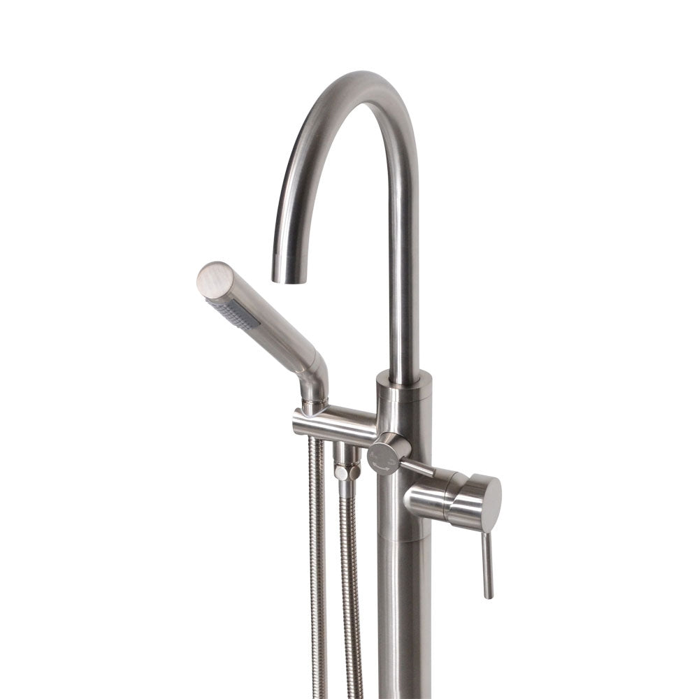 “The Waterlands No.172BN” Freestanding Floor Mounted Tub Faucet in Brushed Nickel