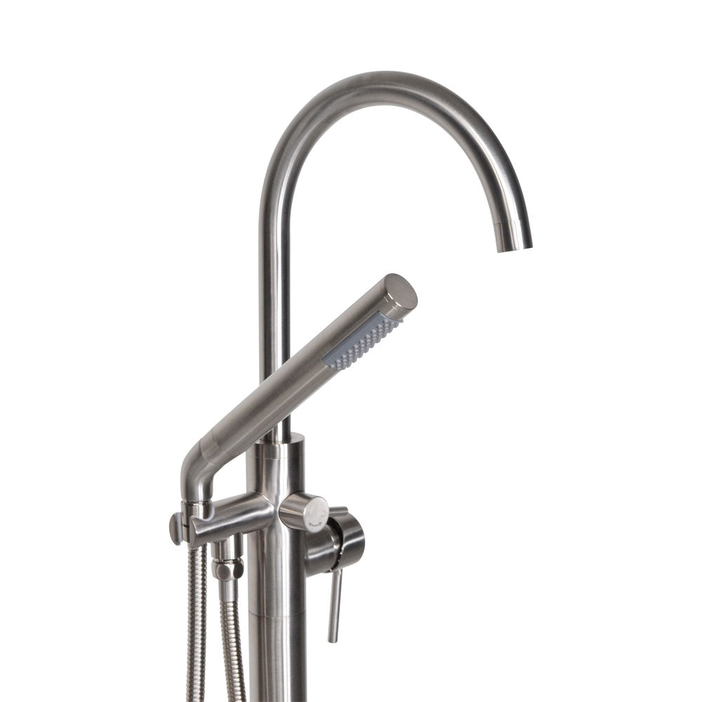 “The Waterlands No.172BN” Freestanding Floor Mounted Tub Faucet in Brushed Nickel