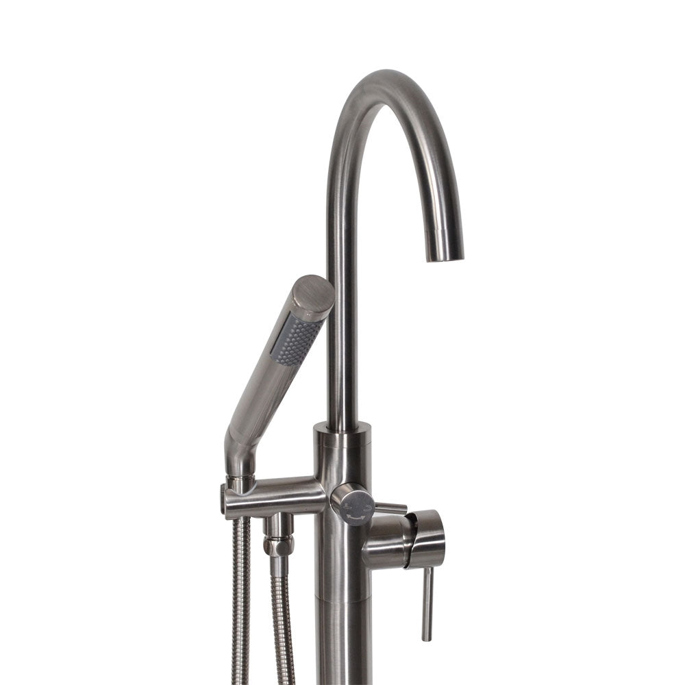 “The Waterlands No.172BN” Freestanding Floor Mounted Tub Faucet in Brushed Nickel