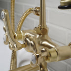 “Victoriana Deck Mounted Tub Faucet” in Brushed Brass