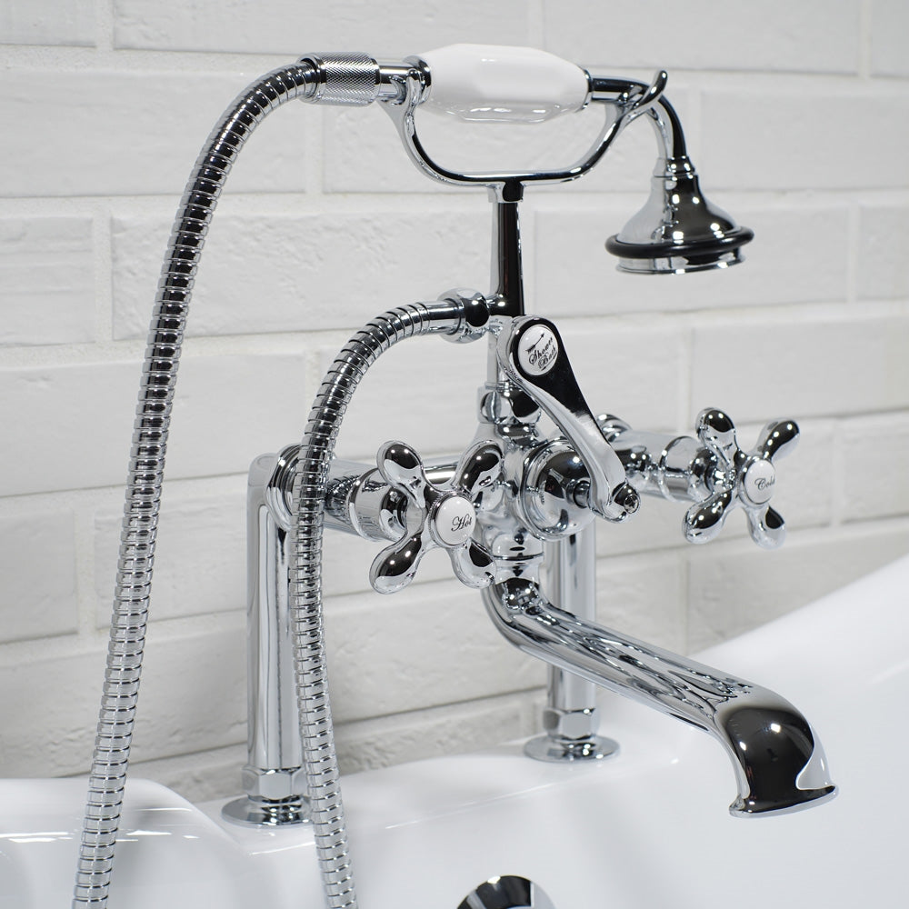 “Victoriana Deck Mounted Tub Faucet” in Chrome
