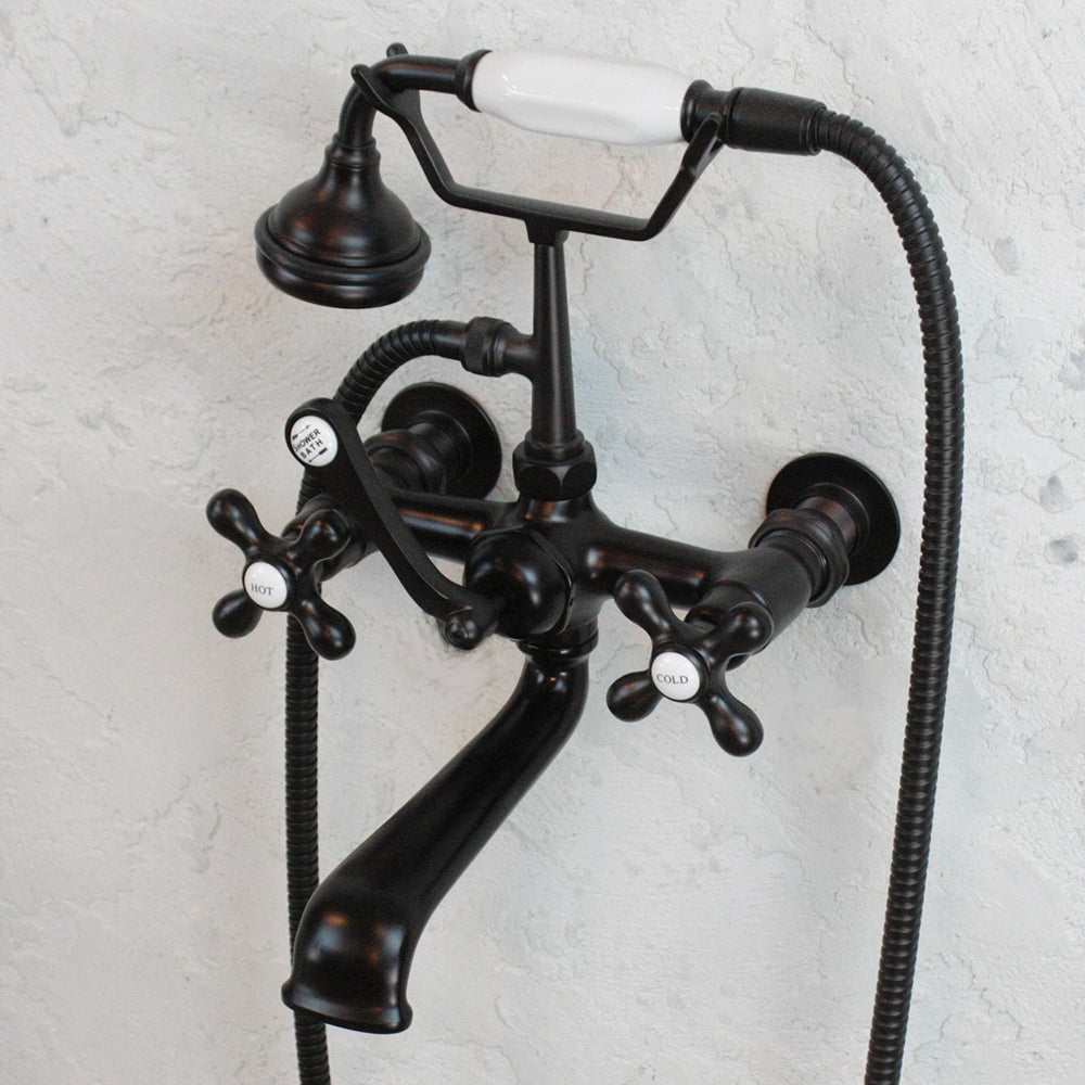 “Victoriana Wall Mount Tub Faucet” in Matte Black