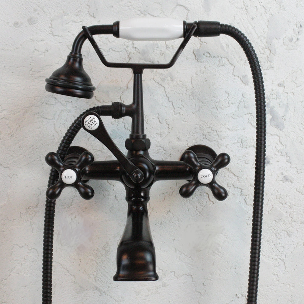 “Victoriana Wall Mount Tub Faucet” in Matte Black