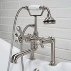 “Victoriana Deck Mounted Tub Faucet” in Brushed Nickel