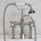 “Victoriana Deck Mounted Tub Faucet” in Brushed Nickel