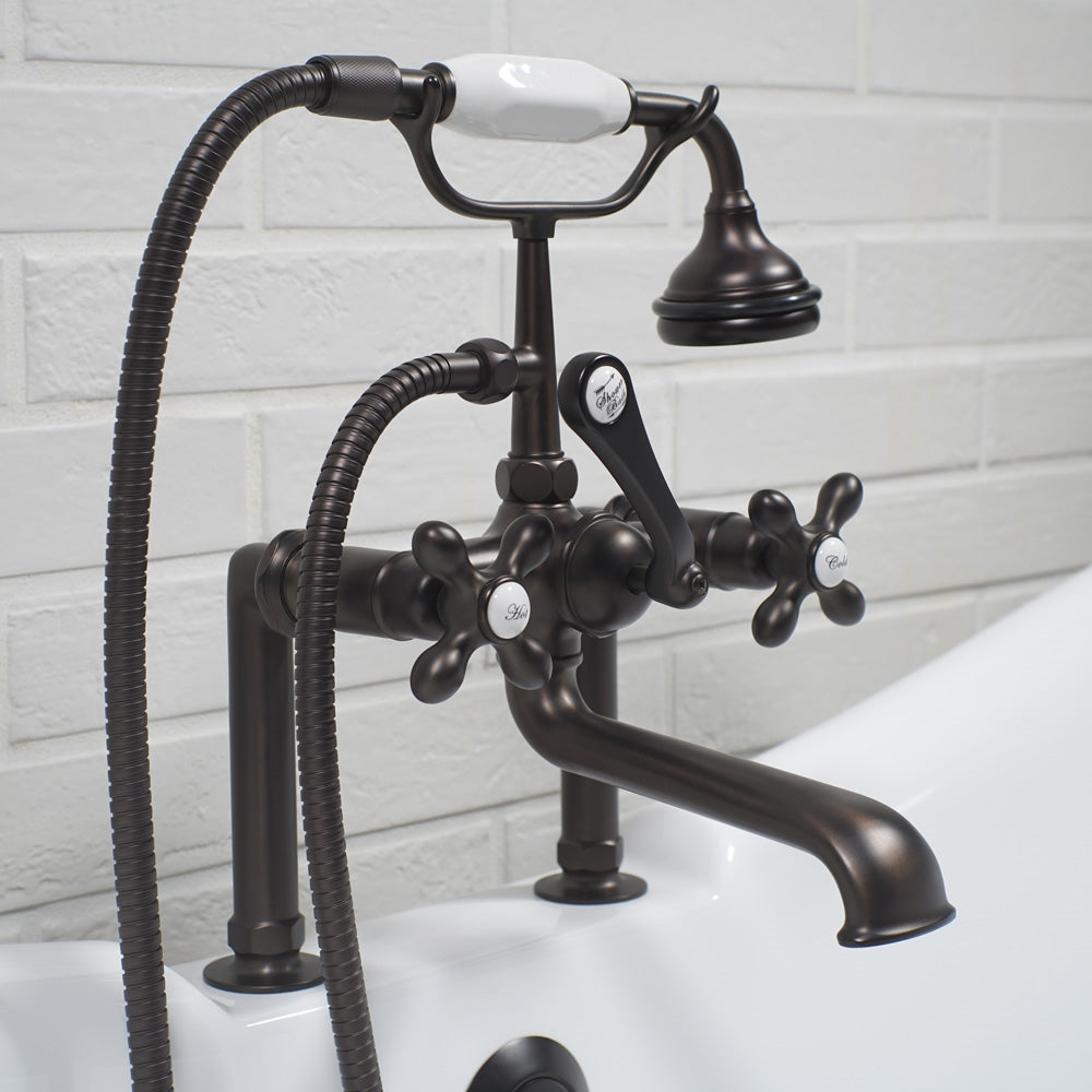 “Victoriana Deck Mounted Tub Faucet” in Matte Black