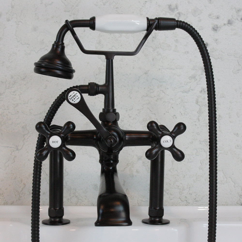 “Victoriana Deck Mounted Tub Faucet” in Matte Black
