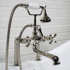 “Victoriana Deck Mount Tub Faucet” in Polished Nickel