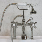 “Victoriana Deck Mount Tub Faucet” in Polished Nickel