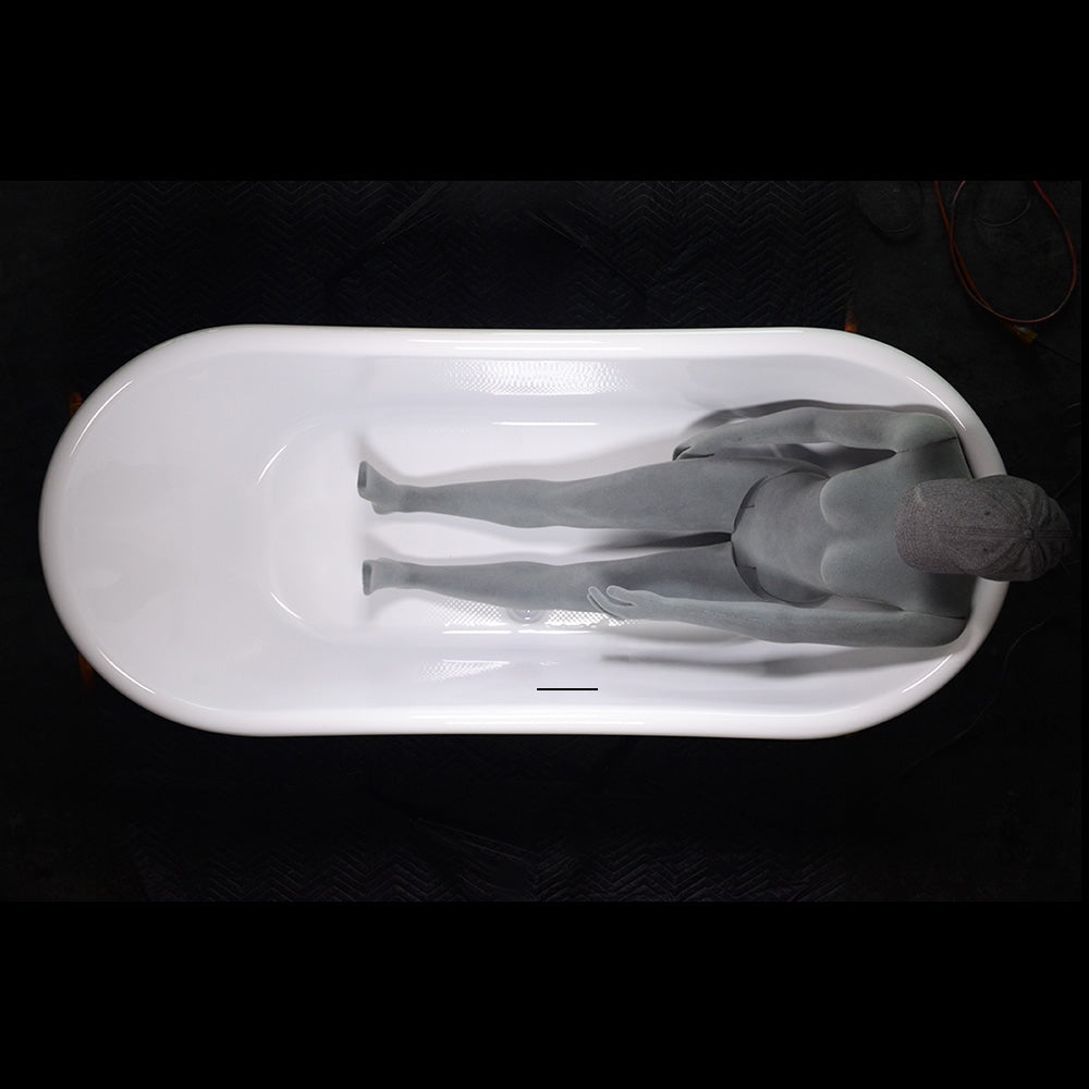 “73" Freestanding Air Jetted Pedestal Tub” SanSiro LuxWide VTABT73 French Bateau With Warmed Air