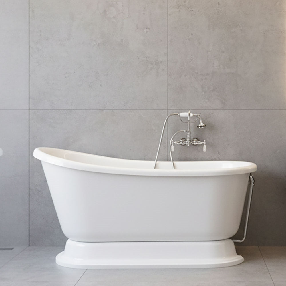 “SanSiro VTASW54” Freestanding 54 Inch “Warmed Air Jetted” Swedish Slipper Pedetsal Tub