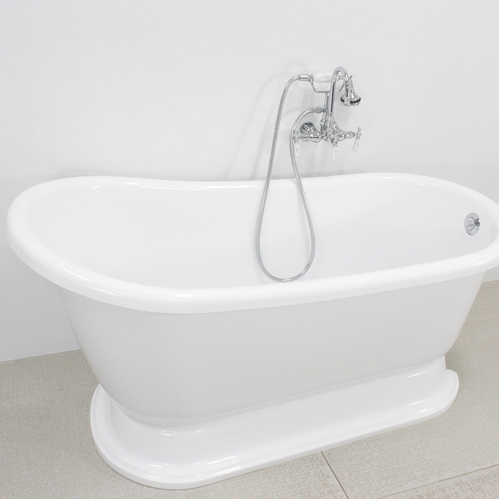 “SanSiro VTASW54” Freestanding 54 Inch “Warmed Air Jetted” Swedish Slipper Pedetsal Tub