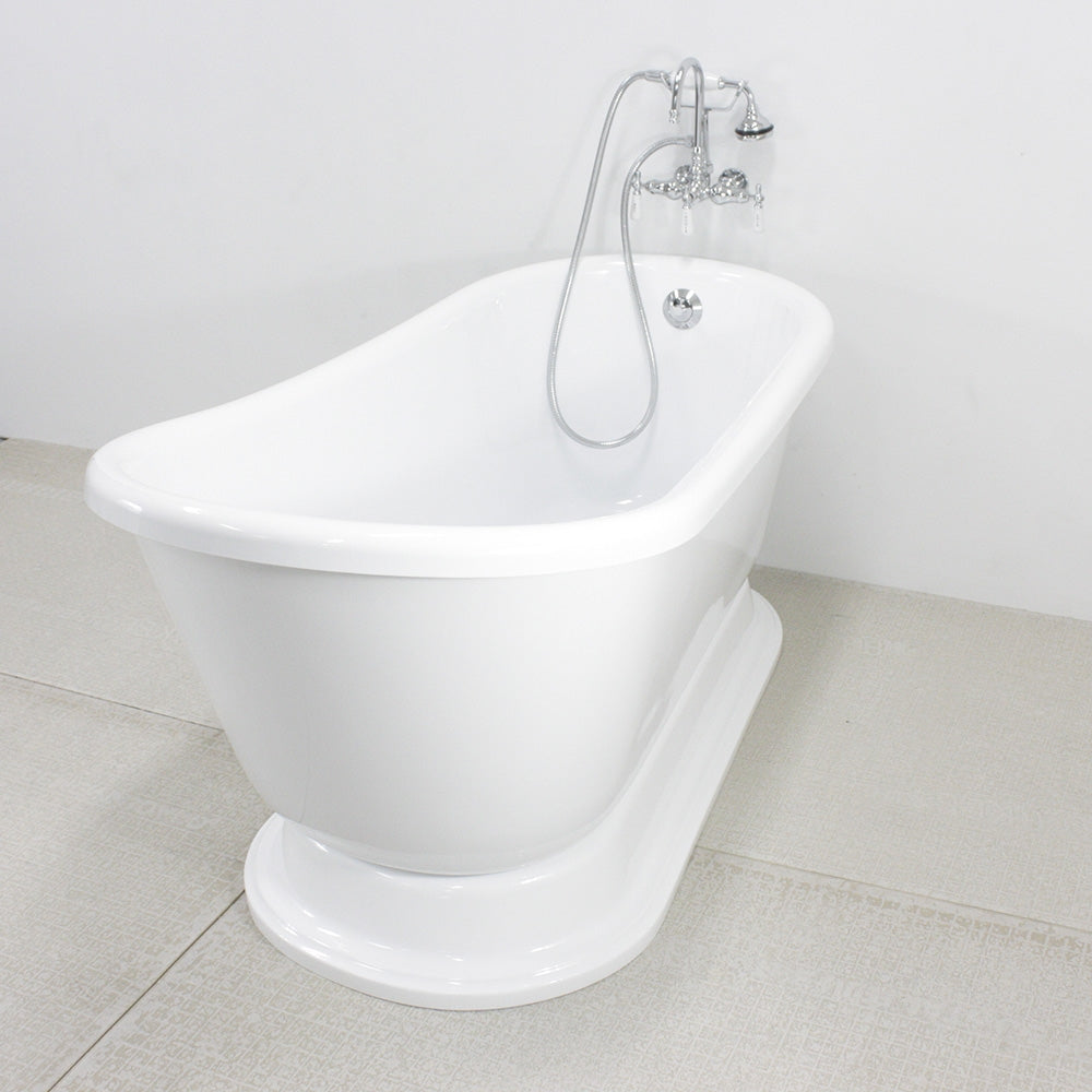 “SanSiro VTASW54” Freestanding 54 Inch “Warmed Air Jetted” Swedish Slipper Pedetsal Tub