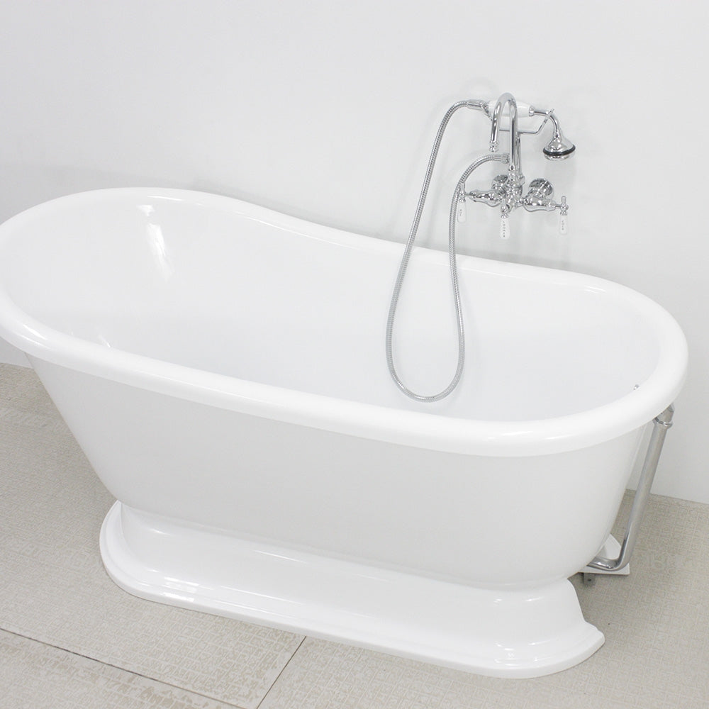 “SanSiro VTASW54” Freestanding 54 Inch “Warmed Air Jetted” Swedish Slipper Pedetsal Tub