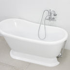 “SanSiro VTASW54” Freestanding 54 Inch “Warmed Air Jetted” Swedish Slipper Pedetsal Tub