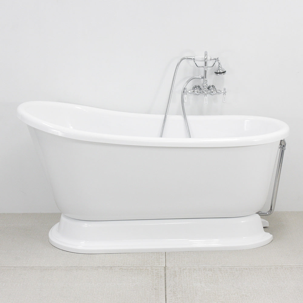 “SanSiro VTASW54” Freestanding 54 Inch “Warmed Air Jetted” Swedish Slipper Pedetsal Tub
