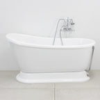 “SanSiro VTASW54” Freestanding 54 Inch “Warmed Air Jetted” Swedish Slipper Pedetsal Tub
