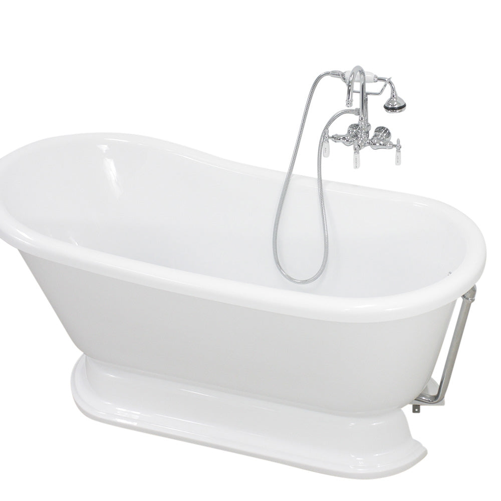 “SanSiro VTASW58” Freestanding 58 Inch “Warmed Air Jetted” Swedish Slipper Pedetsal Tub