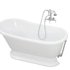 “SanSiro VTASW58” Freestanding 58 Inch “Warmed Air Jetted” Swedish Slipper Pedetsal Tub