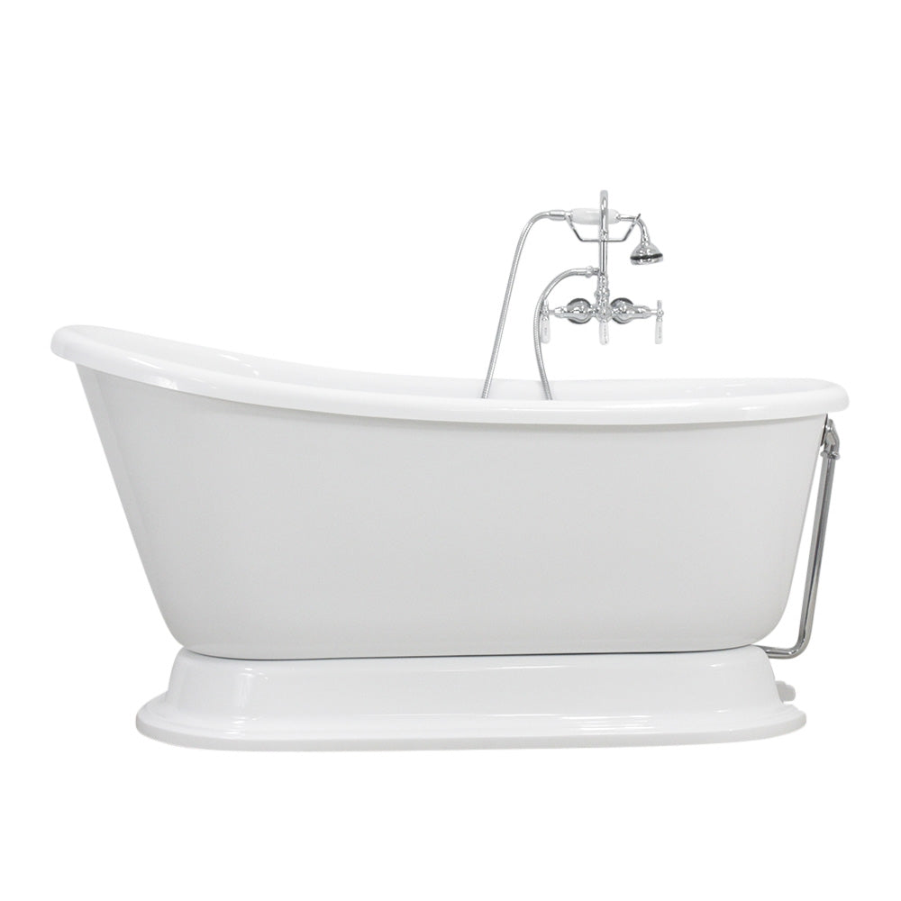 “SanSiro VTASW58” Freestanding 58 Inch “Warmed Air Jetted” Swedish Slipper Pedetsal Tub