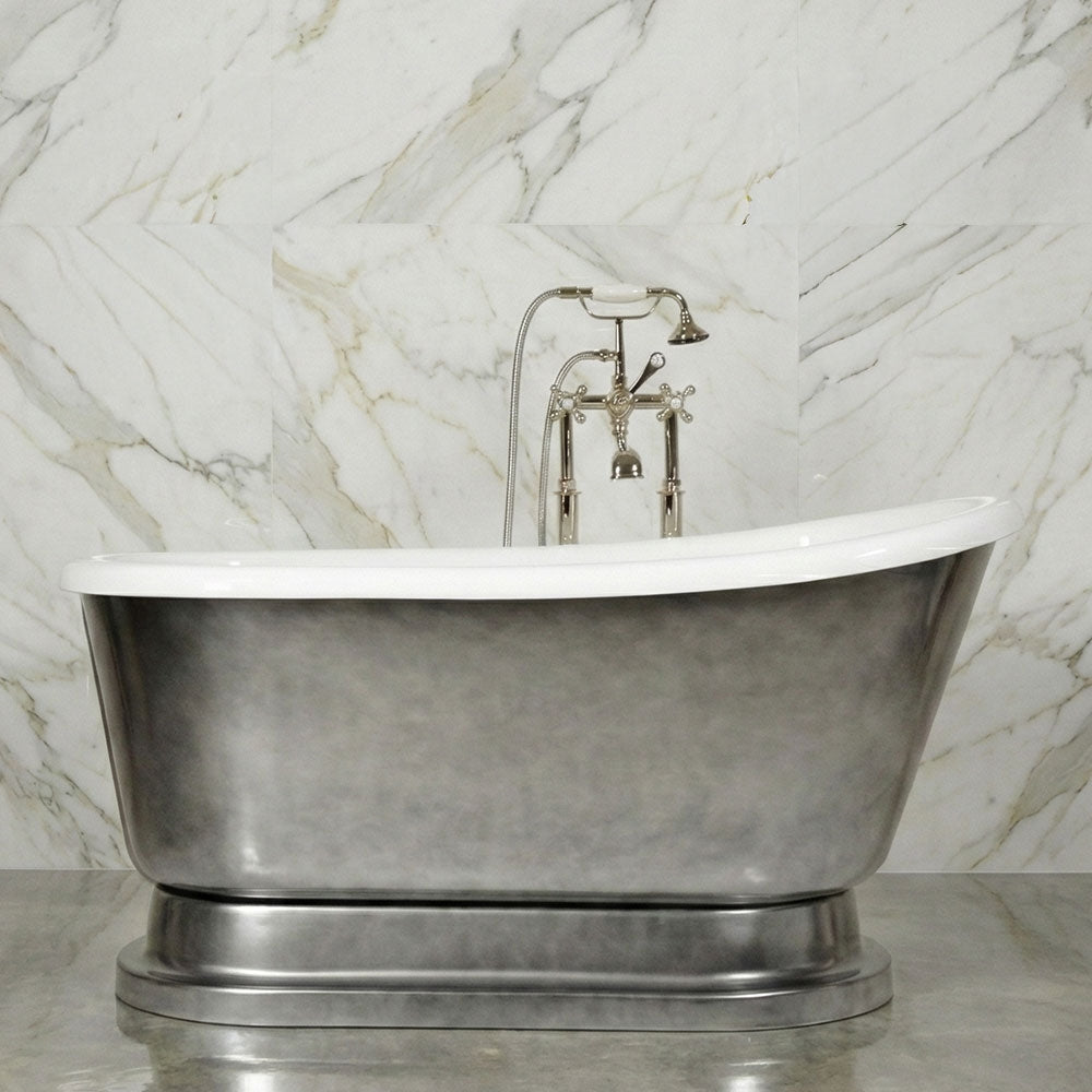 Calypso Iris 54ACHPD, 54-inch pedestal tub with aged chrome finish