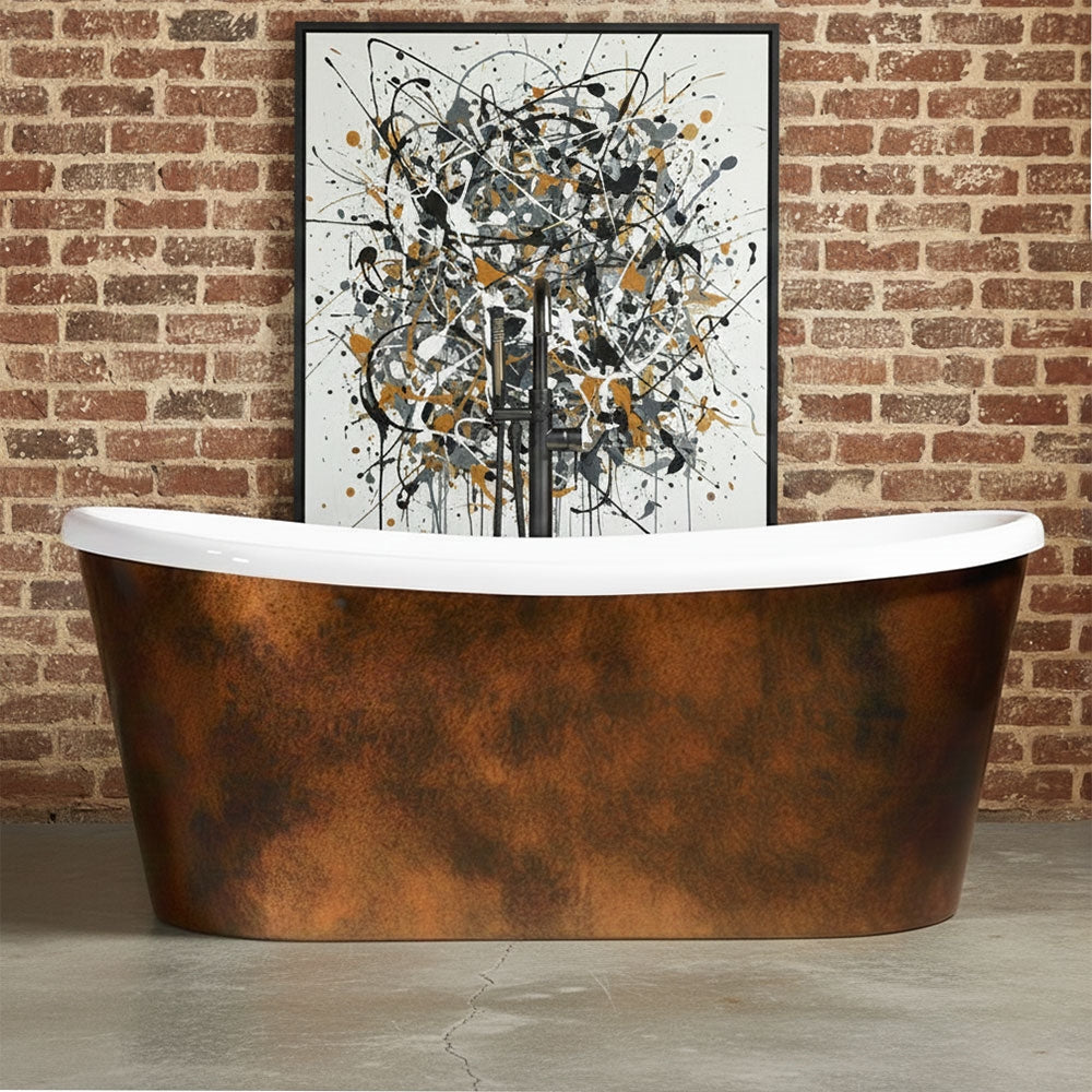Calypso Pisces 59DACSK, 59-inch freestanding tub with aged copper leaf finish